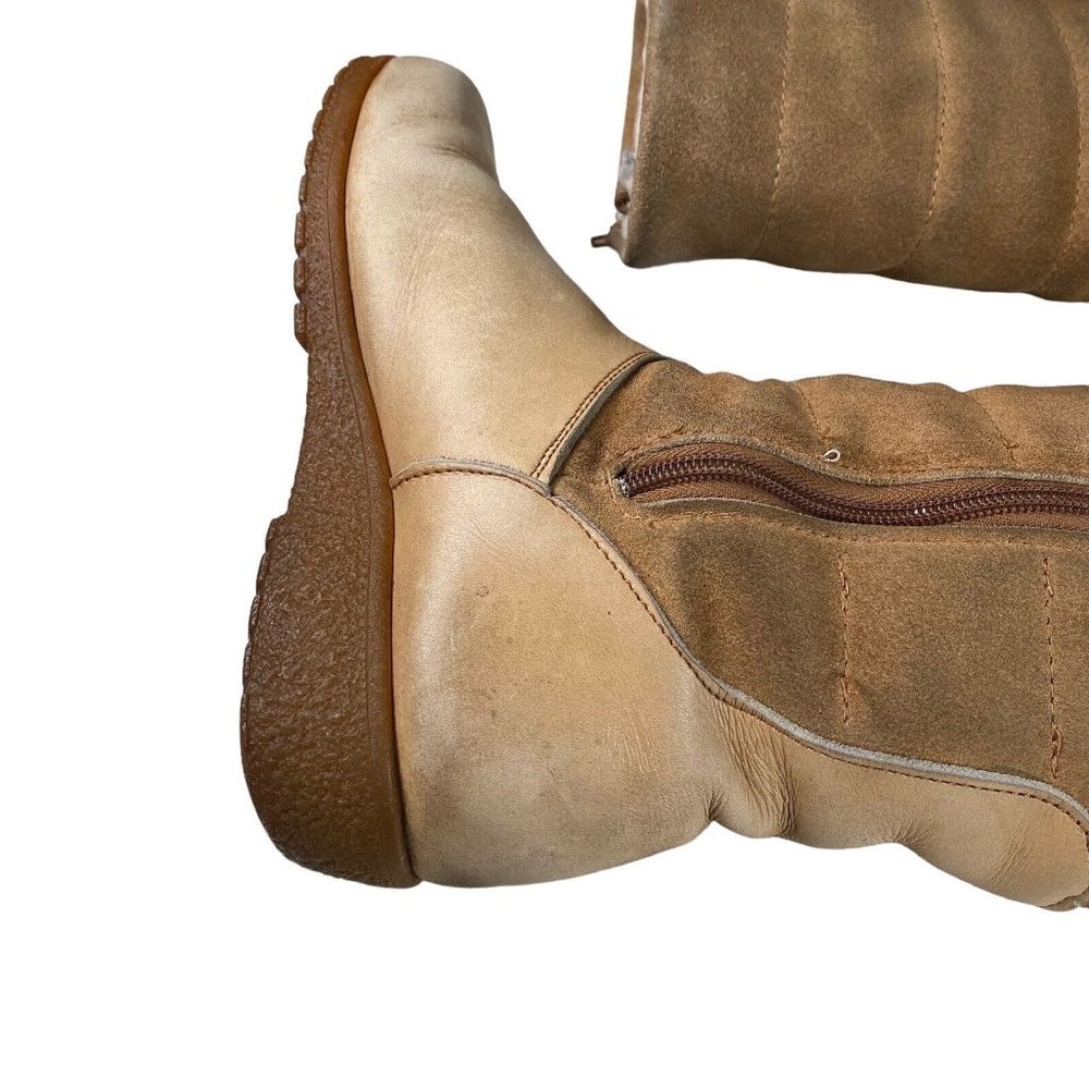 Vntg Blondo Canada Shearling Lined Beige Leather / Suede Women's Sz US 6 Boots‎ - Picture 9 of 16